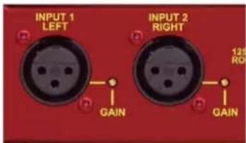 INPUT 1 LEFT GAIN INPUT 2 RIGHT GAIN 120 RD