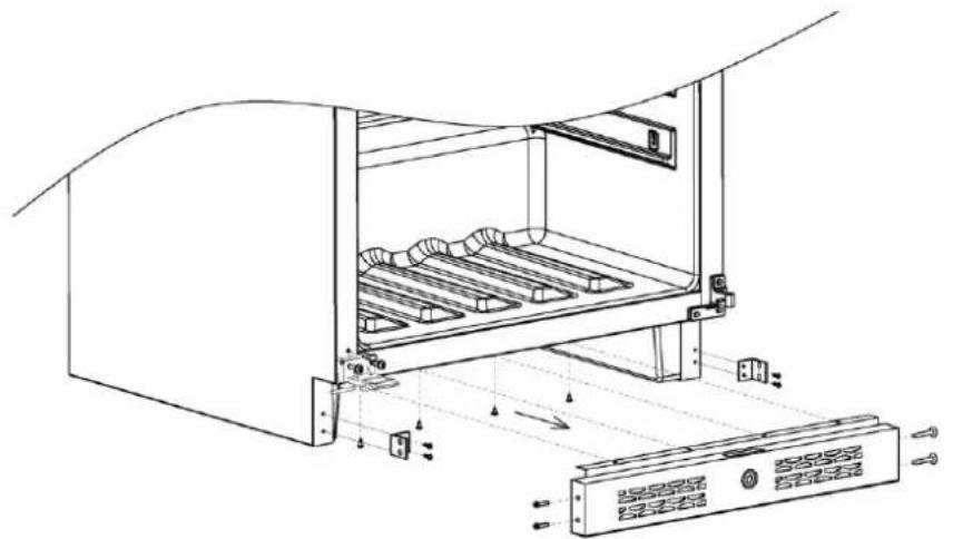 Technical diagram of a device with labeled components and directional arrows indicating flow or movement