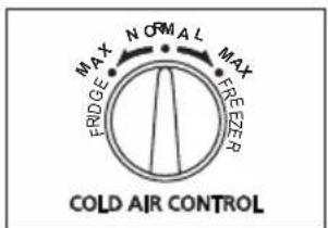 MAX FRIDGE NORMAL MAX FREEZER COLD AIR CONTROL