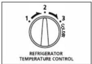 1 2 3 COLDER REFRIGERATOR TEMPERATURE CONTROL