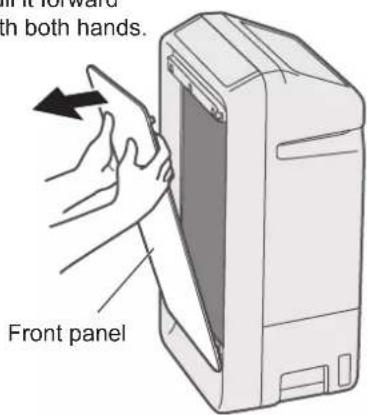 It is forward with both hands. Front panel