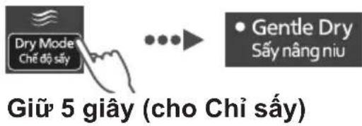 Dry Mode Chê độ sây Gentle Dry Sấy nâng niu Giữ 5 giây (cho Chi sây)