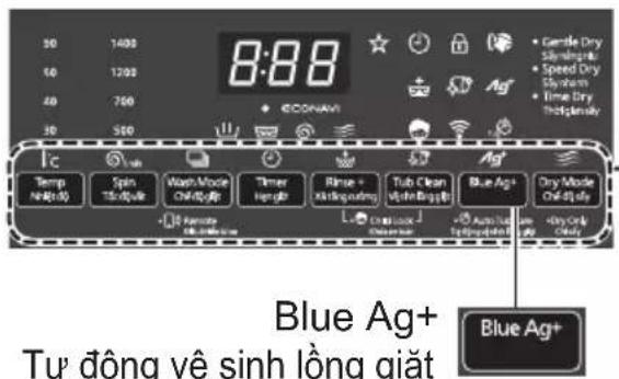 8:08 Blue Ag+ Tự động về sinh lòng giặt