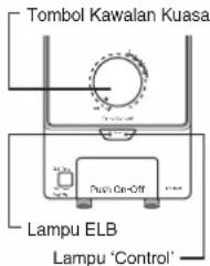 Tombol Kawalan Kuasa Push On-Off Lampu ELB Lampu 'Control'