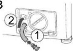 Diagram showing a device with labeled parts, including a numbered component and a cable or connector.