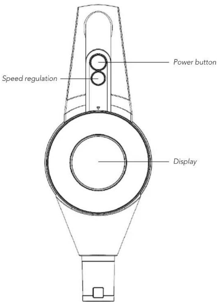 Speed regulation Power button Display