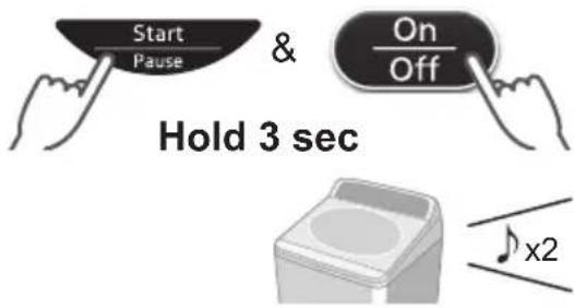 Start Pause & On Off Hold 3 sec x2