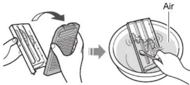 Diagram illustrating the process of a device being placed on a plate under air, with labeled components and directional arrows.