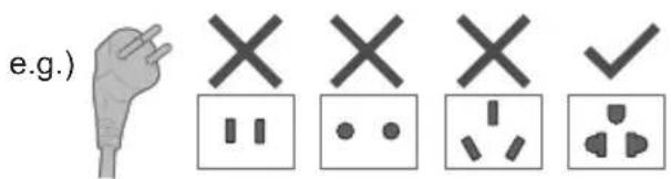 e.g.) × × × ✓ II • • • • • I • • + •