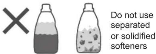 Do not use separated or solidified softeners