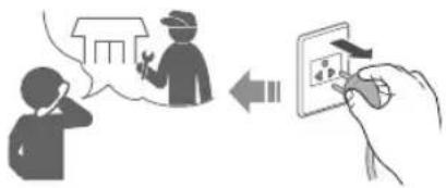 Illustration showing a person reacting to a wall-mounted electrical socket with a hand inserting a socket, indicating electrical circuit change.