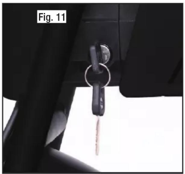 Close-up of a car's key inserted into the window, showing no text or symbols on the main subject