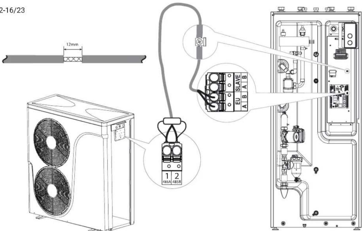 KOSPEL HPM2.C-16 - Connecting the communication bus wire between the internal and external modules - 2