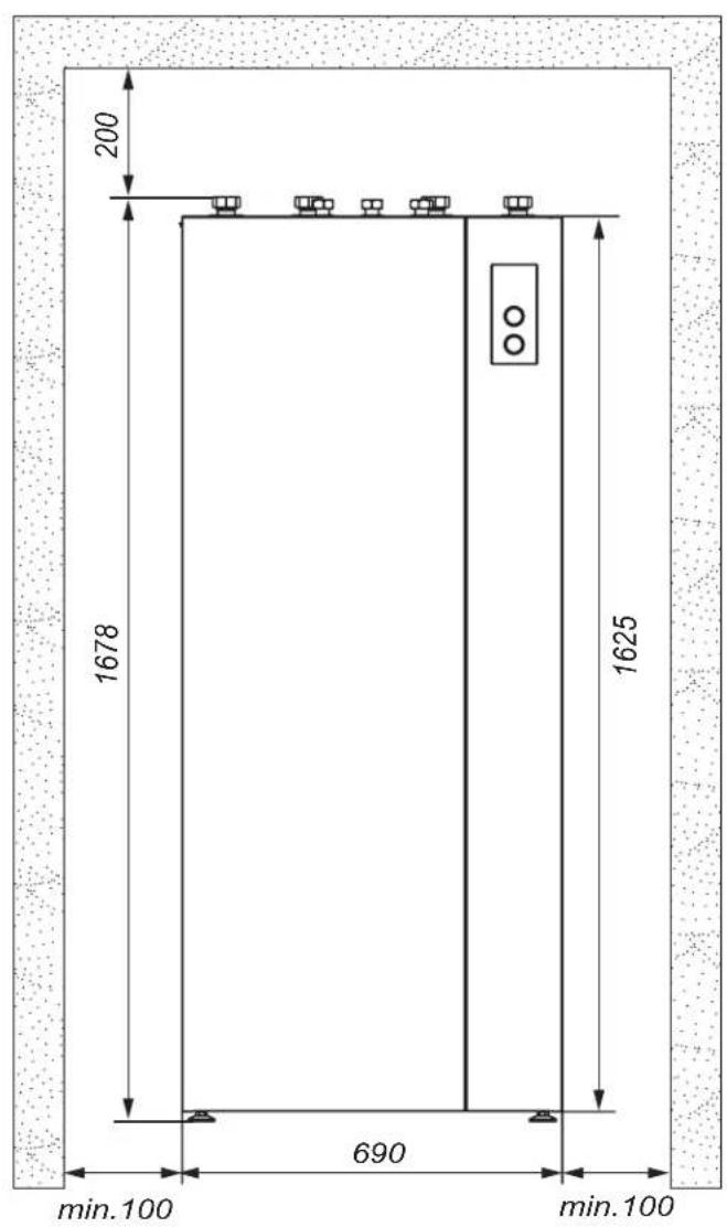 KOSPEL HPM2.C-12 - Minimum clearances for the internal module - 1