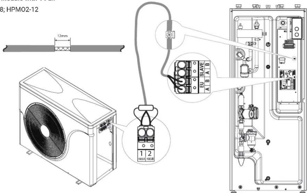 KOSPEL HPM2.C-12 - Connecting the communication bus wire between the internal and external modules - 1