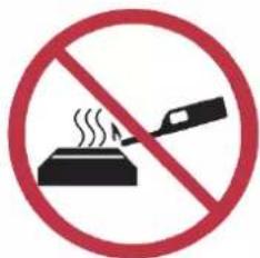Prohibition sign with no smoking instruction, featuring a cigarette and thermometer icon