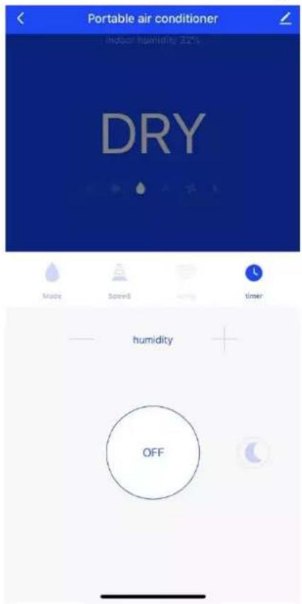 Portable air conditioner Outdoor humidity 22% DRY Made Speed timer humidity OFF