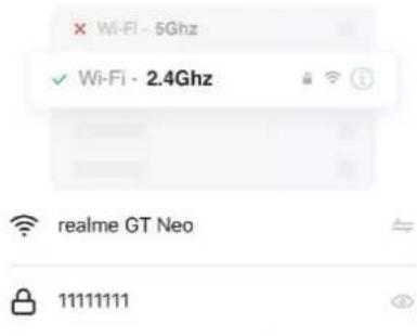 × Wi-Fi - 5Ghz ✓ Wi-Fi - 2.4Ghz realme GT Neo 11111111