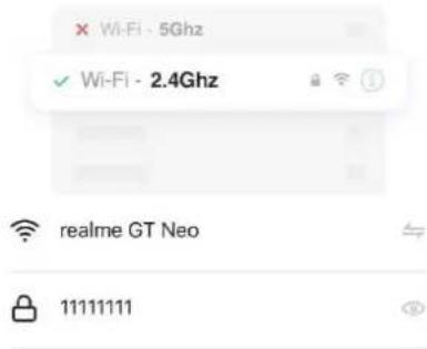 × Wi-Fi - 5Ghz ✓ Wi-Fi - 2.4Ghz realme GT Neo 11111111