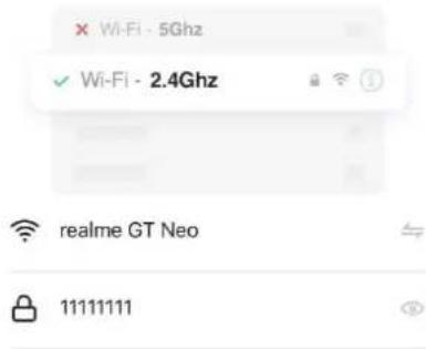 × Wi-Fi - 5Ghz ✓ Wi-Fi - 2.4Ghz realme GT Neo 11111111