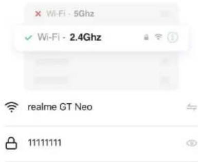 × Wi-Fi - 5Ghz ✓ Wi-Fi - 2.4Ghz realme GT Neo 11111111