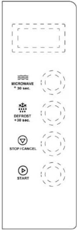 MICROWAVE + 30 sec. DEFROST + 30 sec. STOP/CANCEL START
