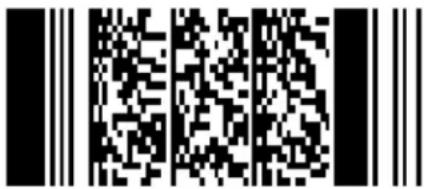 Black and white QR code image with vertical bars on both sides, containing encoded data for scanning.