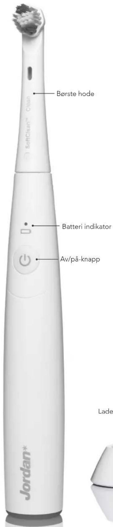 Børste hode SoftClean® Clean Batteri indikator Av/på-knapp Jordan* Lade