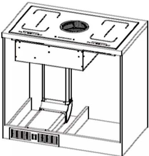 Wolkenstein IN4-DA-2FZA+W - INSTALLATION OF THE INDUCTION HOB AND THE EXTRACTOR FAN (EXAMPLE: RECIRCULATION MODE) - 8