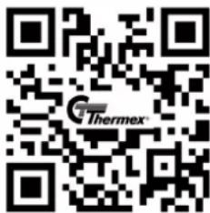 QR code with embedded logo of Thermex, likely linking to a digital service or website.