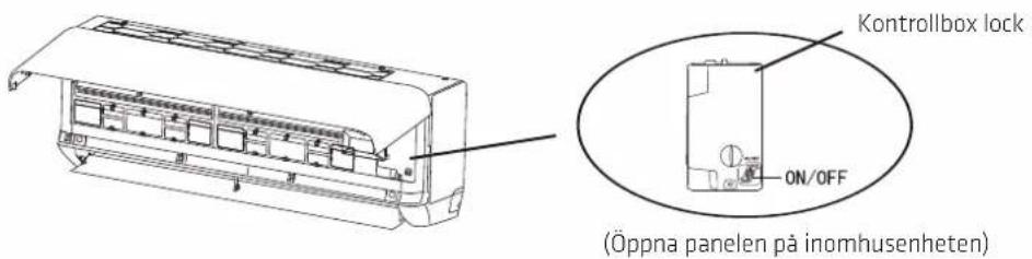 Kontrollbox lock ON/OFF (Öppna panelen på inomhusenheten)