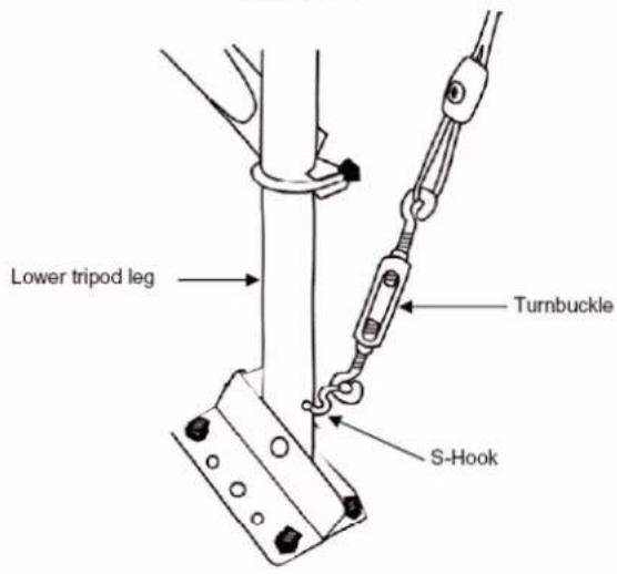 Lower tripod leg Turnbuckle S-Hook