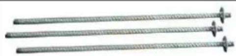 Three identical metallic threaded rods with evenly spaced fasteners (no text or symbols visible)