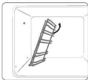 Diagram of a ladder-like structure with an arrow indicating rotation, no text or symbols.