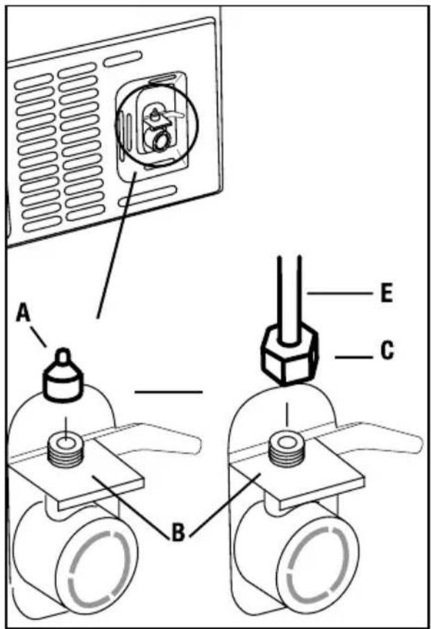 GRUNDIG GWN21230XRN - Ansluta vattenslangen till kylskåpet - 1