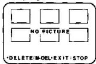 NO PICTURE *DELETE:M-DEL*EXIT:STOP