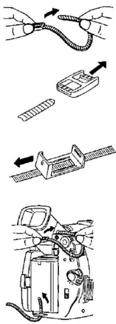 PANASONIC PV-DV400 - Attaching the Shoulder Strap - 1