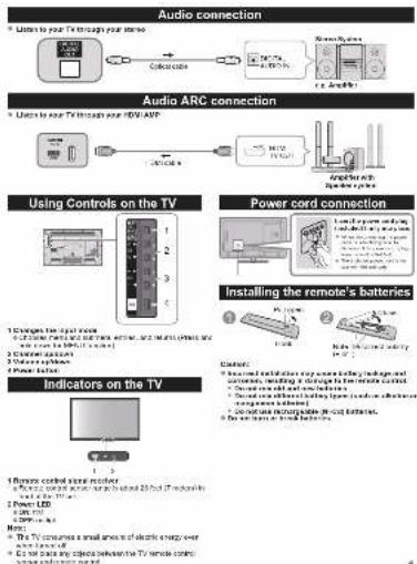 Audio connection * Listen to your TV through your studio Audio ARC connection * Uses to your TV through your HDMI APP Using Controls on the TV Power cord connection Installing the remote's batteries Indicators on the TV 1 2 3 4 5 6 7 8 9 10 11 12 13 14 15 16 17 18 19 20 21 22 23 24 25 26 27 28 29 30 31 32 33 34 35 36 37 38 39 40 41 42 43 44 45 46 47 48 49 50 51 52 53 54 55 56 57 58 59 60 61 62 63 64 65 66 67 68 69 70 71 72 73 74 75 76 77 78 79 80 81 82 83 84 85 86 87 88 89 90 Indicators on the TV 1 2 3 4 5 6 7 8 9 10 11 12 13 14 15 16 17 18 19 20 21 22 23 24 25 26 27 28 29 30 31 32 33 34 35 36 37 38 39 40 41 42 43 44 45 46 47 48 49 50 51 52 53 54 55 56 57 58 59 60 61 62 63 64 65 66 67 68 69 70 71 72 73 74 75 76 77 78 79 80