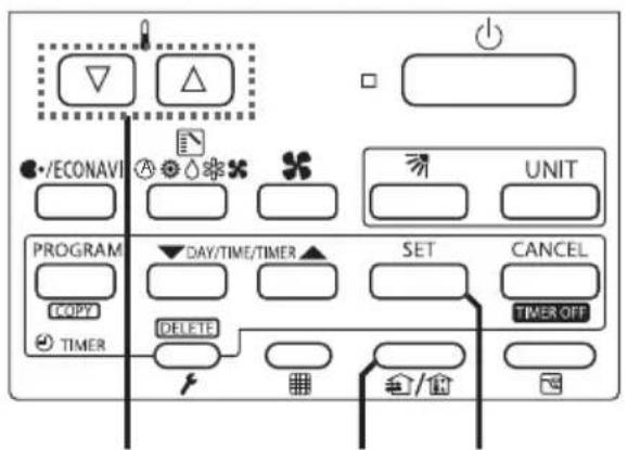 ECONAVI UNIT PROGRAM DAY/TIME/TIMER SET CANCEL COPY TIMER DELETE TIMER/OFF