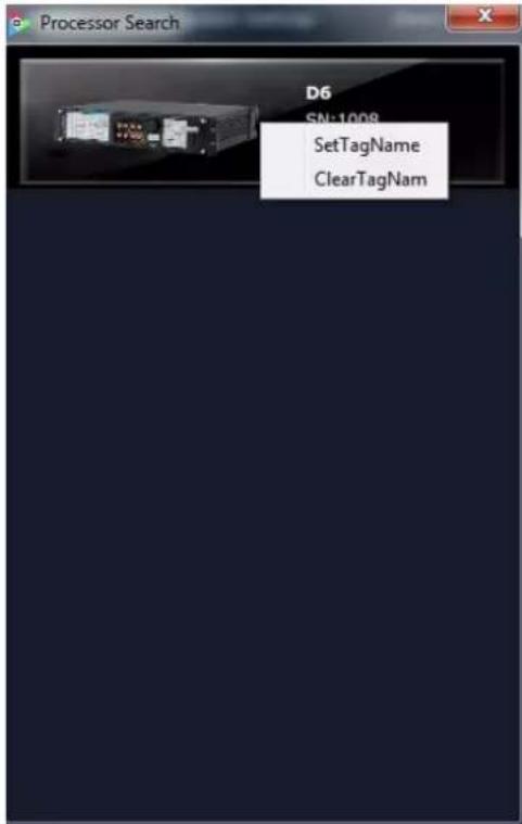 Processor Search D6 SN:1008 SetTagName ClearTagNam