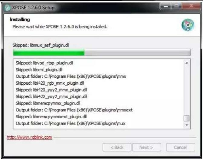 XPOSE 1.2.6.0 Setup Installing Please wait while XPOSE 1.2.6.0 is being installed. Skipped: libmux_asf_plugin.dll Skipped: libvod_rtsp_plugin.dll Skipped: libxml_plugin.dll Output folder: C:\Program Files (x86)\XPOSE\plugins\mmx Skipped: lbi420_rgb_mmx_plugin.dll Skipped: lbi420_yuy2_mmx_plugin.dll Skipped: lbi422_yuy2_mmx_plugin.dll Skipped: libmempymmx_plugin.dll Output folder: C:\Program Files (x86)\XPOSE\plugins\mmxext Skipped: libmempymmxext_plugin.dll Output folder: C:\Program Files (x86)\XPOSE\plugins\mux http://www.roblink.com < Back Next > Cancel