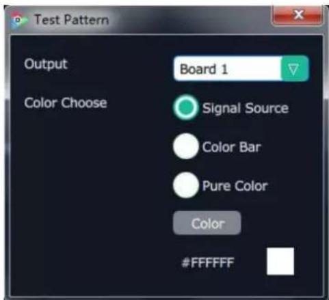 Test Pattern Output Board 1 Color Choose Signal Source Color Bar Pure Color Color #FFFFFF
