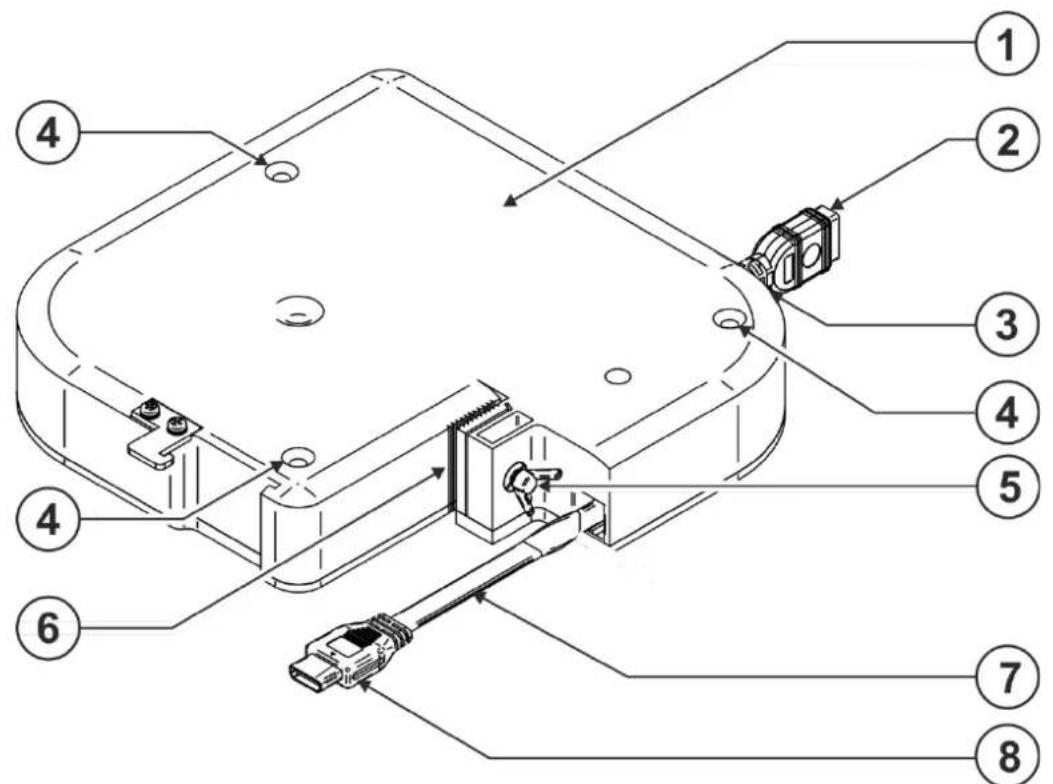Technical diagram of a device with numbered components and labeled parts in Chinese
