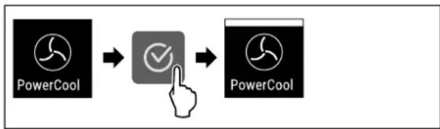 graph LR A["PowerCool"] --> B["Checkmark"] B --> C["PowerCool"]