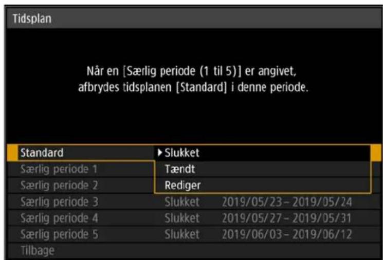 CANON XEED 4K6021Z - Detaljeret indstilling af tidsplan - 1