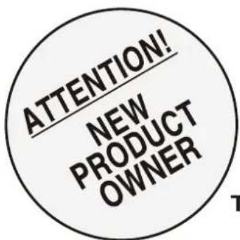 ATTENTION! NEW PRODUCT OWNER