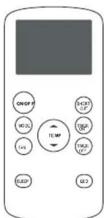 ON/OFF MODE TAIN SLEEP TEMP SHORT OFF TIME OFF TIME OFF LED