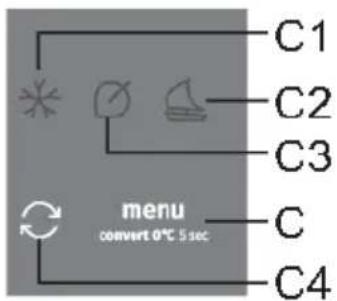 C1 C2 C3 menu convert 0°C 5 sec C C4