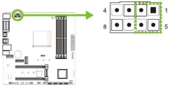 BIOSTAR B550MX/E PRO - ATX\_12V\_2X4: разъем источника питания ATX - 1