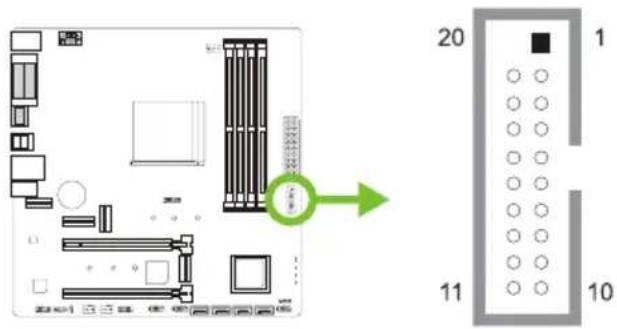 BIOSTAR B550MX/E PRO - F\_USB32\_A-5G: 전면 패널 USB 3.2(1세대) 포트용 헤더 - 1
